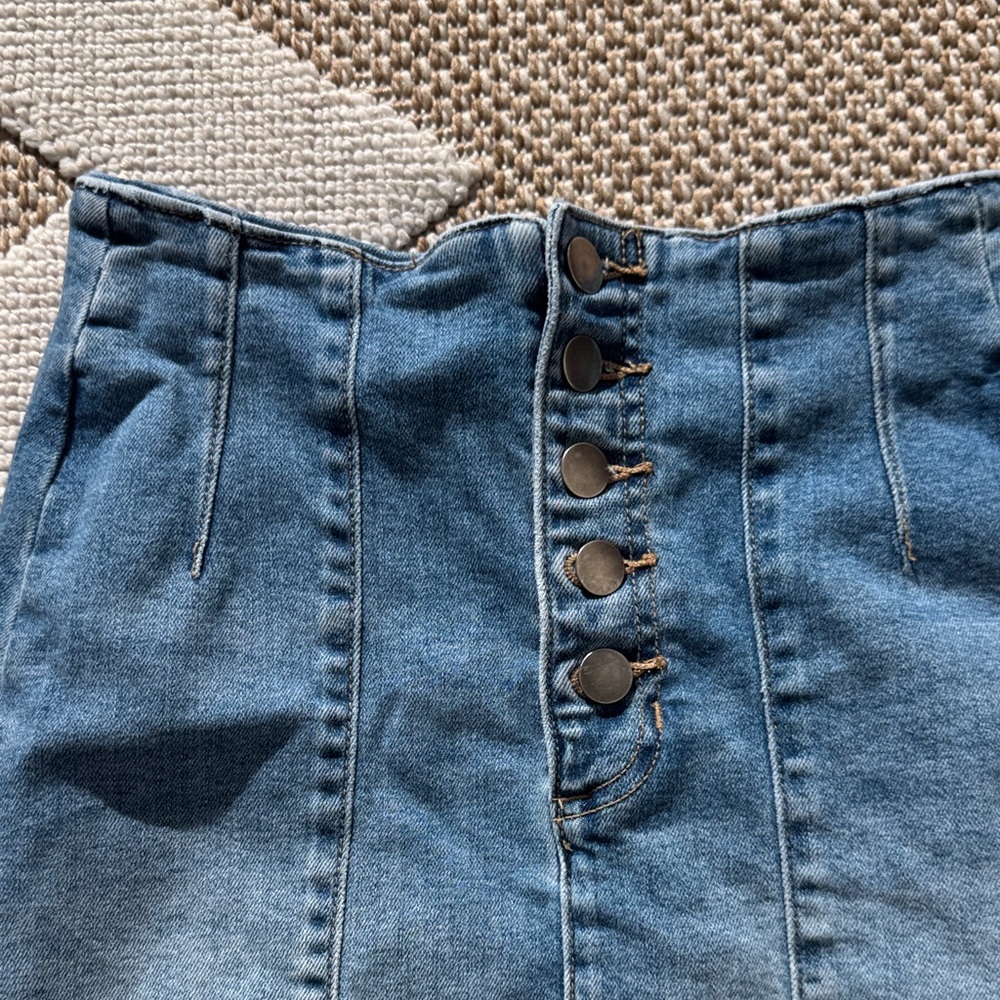 Altar'd State Blue Denim Mini Skirt - Picture 2 of 5